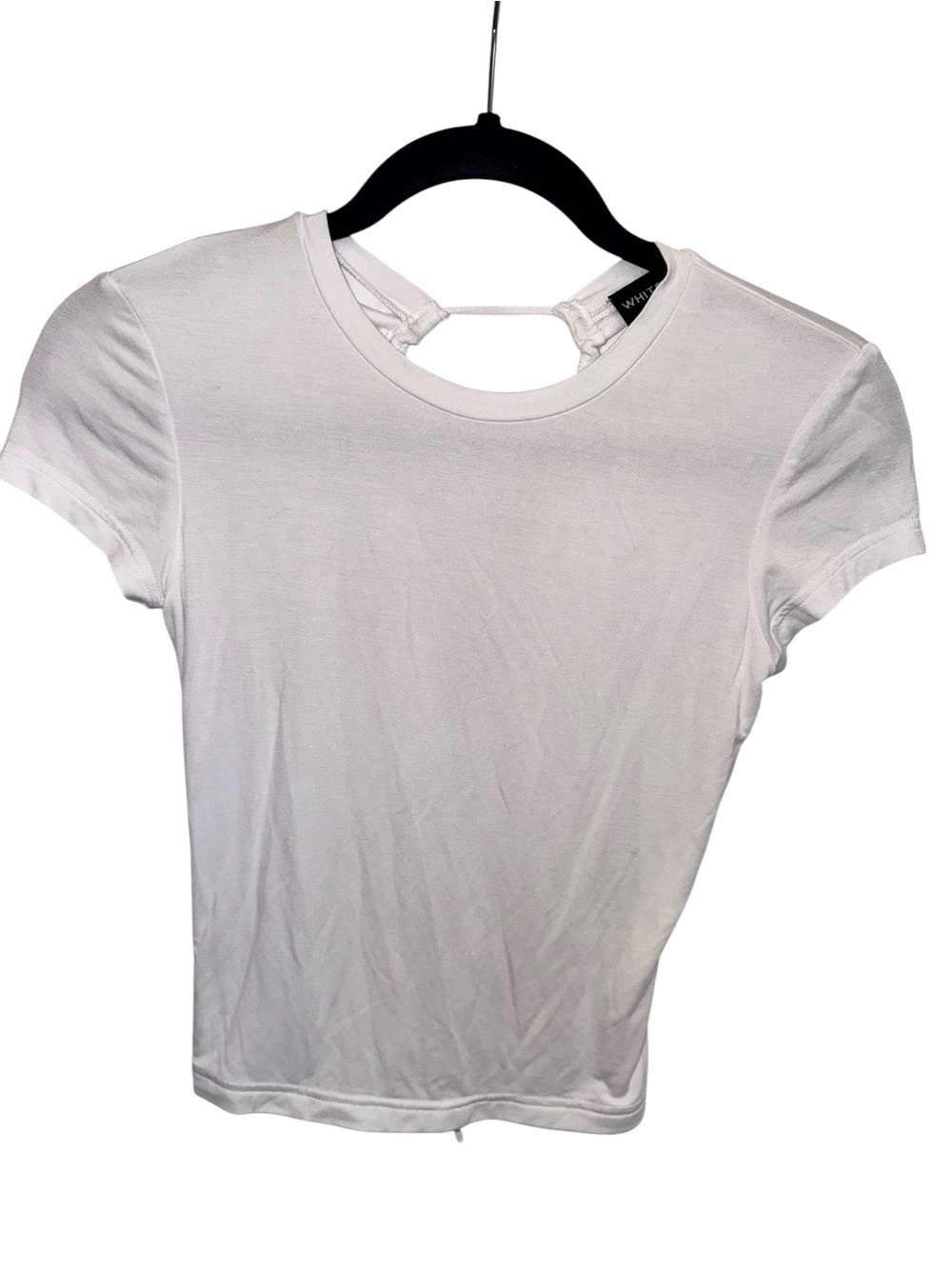 White Fox Boutique White Short Sleeve Tee with Back Strap